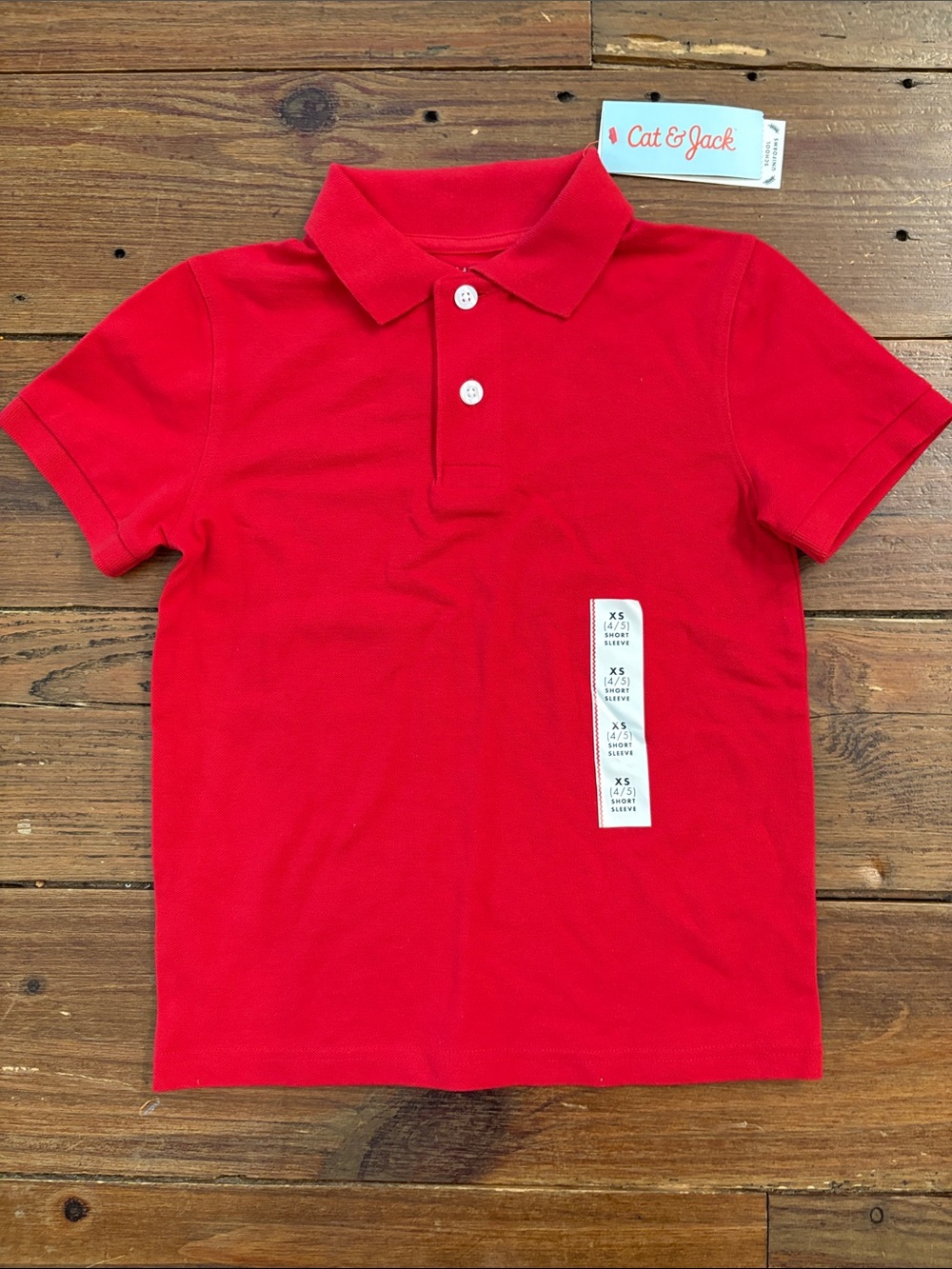 Cat & Jack Bright Red Short-Sleeve School Uniform Polo